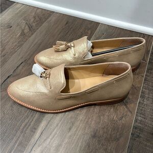 Talbots LEIGHTON TASSEL LOAFERS - METALLIC SUEDE Brand New